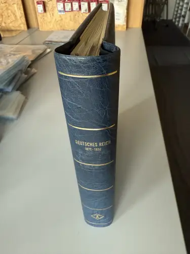 LEUCHTTURM Klemmbinder in blau + SF-Vordrucke Dt. Reich 1872-1932, GEBRAUCHT