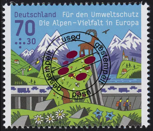 3245 Umweltschutz - Die Alpen, O gestempelt