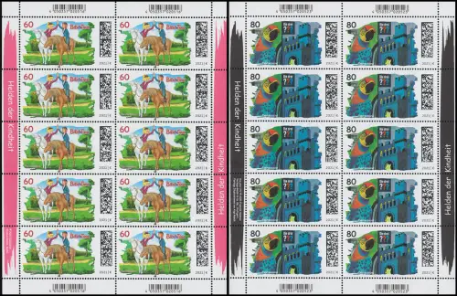 3648-3649 Bibi & Tina und Die drei ??? (Fragezeichen) - Zehnerbogen-Satz **