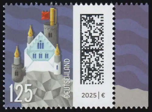 3875I Welt der Briefe 125 Cent Briefburg, nassklebend aus Bogen, postfrisch **