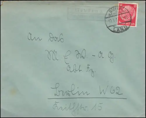Landpost Neukrug über Bütow Bezirk Köslin 17.1.1937