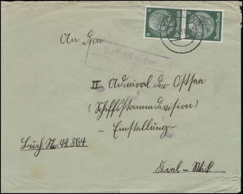 Landpost Kolleschnicken über Lyck Ostpreußen 31.3.1937