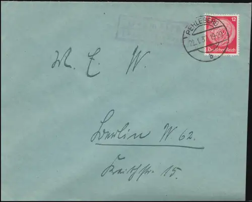 Landpost Altmölln über Perleberg 22.1.1937