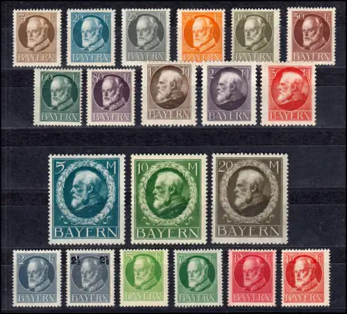 94-115 II A Ludwig Kriegsdruck gezähnt, Satz kpl. 20 Werte ** postfrisch