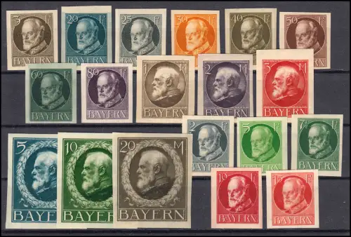 94-115 II B Ludwig Kriegsdruck geschnitten, Satz kpl. 19 Werte ** postfrisch