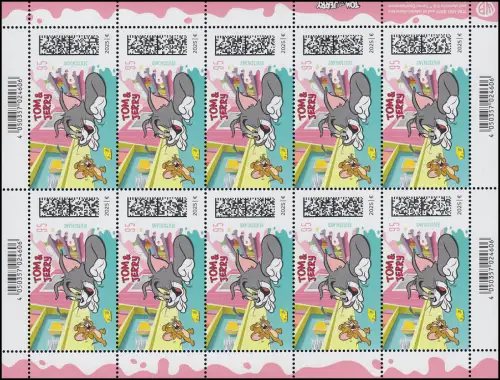 3929 Helden der Kindheit - Tom und Jerry, 10er-Bogen postfrisch **