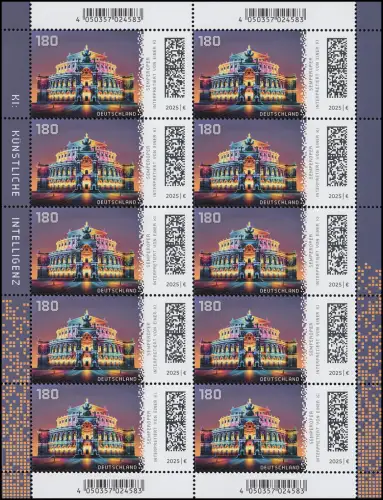 3930 Semperoper Dresden, Historische Bauwerke, 10er-Bogen, postfrisch **