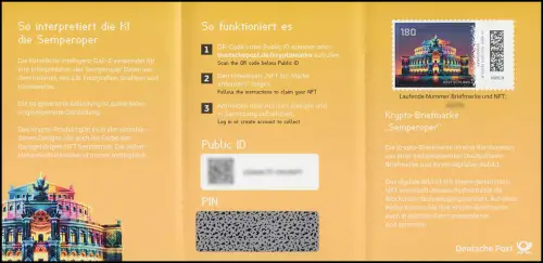 133a Markenheftchen GELB mit 3931 Semperoper Dresden, orig. postfrisch **