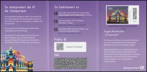 133b Markenheftchen LILA mit 3931 Semperoper Dresden, orig. postfrisch **