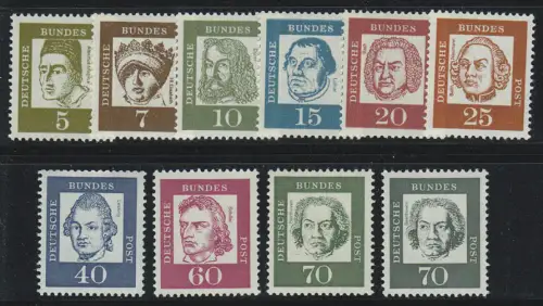 347-358y Bed. Deutsche Satz 10 Werte mit Zählnummern komplett, **