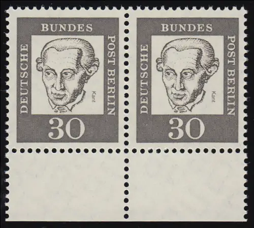 206 Bed. Deutsche 30 Pf Paar UR ** postfrisch