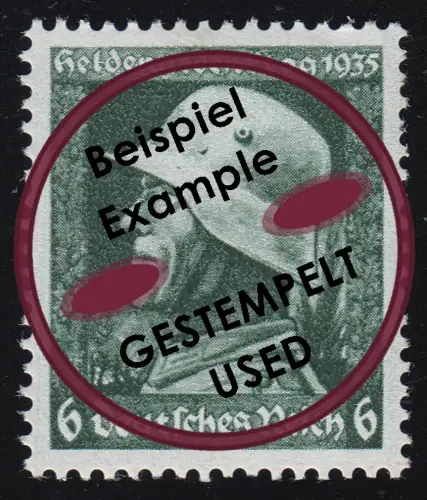 569y Heldengedenktag 6 Pf waagerecht geriffelt, gestempelt O