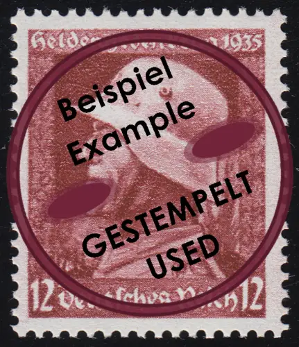 570y Heldengedenktag 12 Pf waagerecht geriffelt, gestempelt O