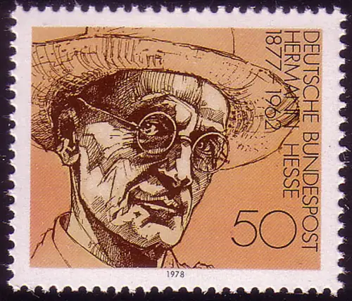 960 Nobelpreisträger aus Block 16, 50 Pf Hermann Hesse, postfrisch **