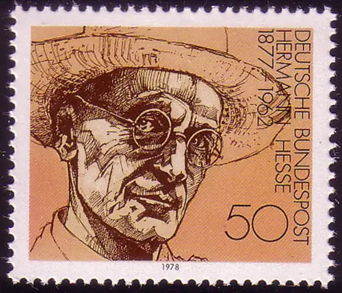 960 Nobelpreisträger aus Block 16, 50 Pf Hermann Hesse, postfrisch **