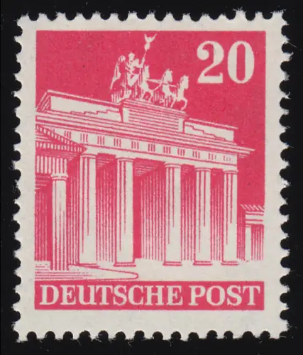 Bizone 85 WA Bauten 20 Pf. rot, eng gezähnt, postfrisch **