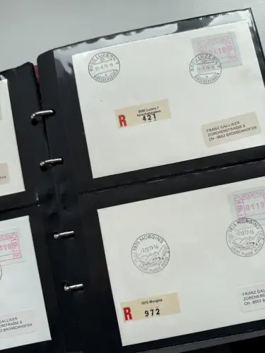 Schweiz ATM 3 kleines HELVETIA - Sammlung 116 Standorte Frühdaten-Belege 1979-81