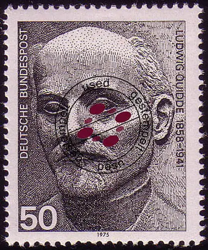 872 aus Block Friedensnobelpreis 50 Pf Quidde, gestempelt O