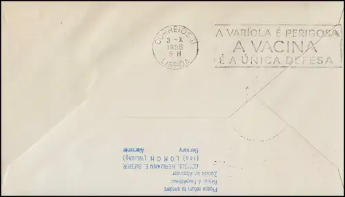 Eröffnungsflug Lufthansa Lissabon, Frankfurt /Main 2.101955 / Lisboa 3.10.55