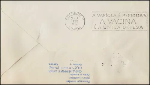 Eröffnungsflug Lufthansa Lissabon, Hamburg 2.10.1955 / Lisboa 3.10.55