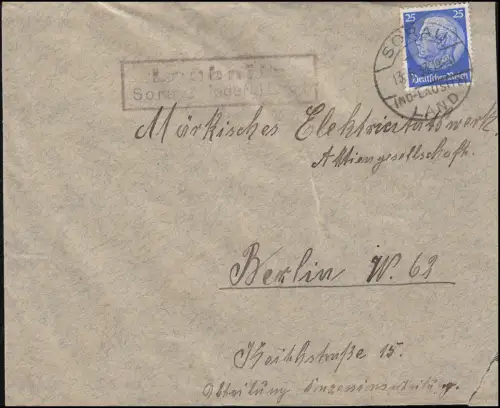Landpost Laubnitz Kreis Sorau Niederlausitz, Sorau 13.6.1933
