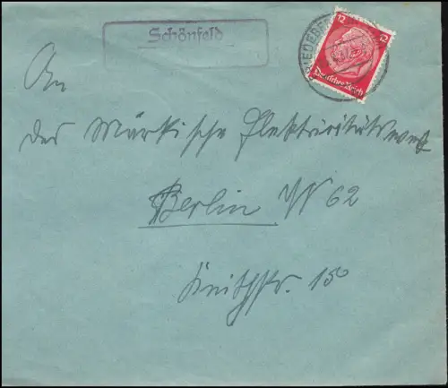Landpost Schönfeld Kreis Friedeberg Neumark 23.4.1937