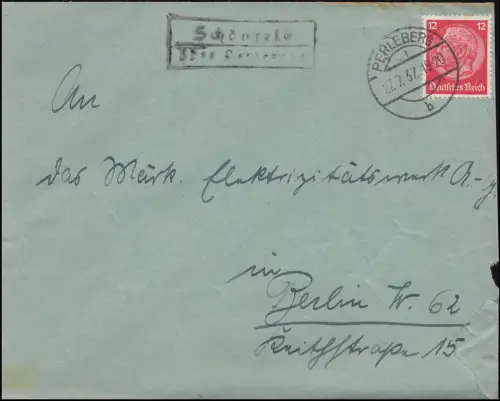 Landpost Schönfeld über Perleberg 27.7.1937