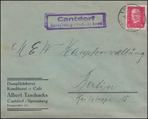 Landpost Cantdorf Spremberg Niederlausitz 4.12.1931