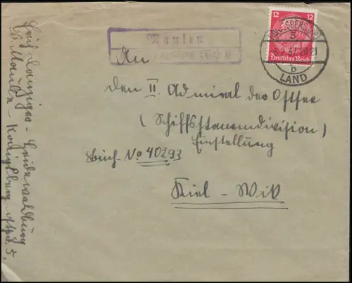 Landpost Maulen über Königsberg 6.2.1937