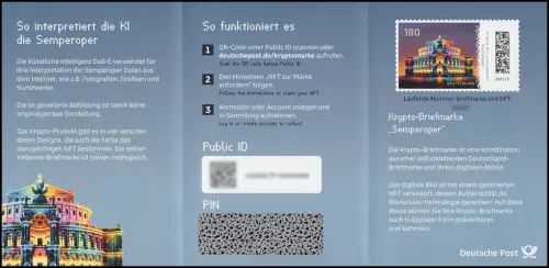 133c Markenheftchen BLAU mit 3931 Semperoper Dresden, orig. postfrisch **