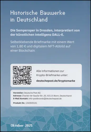 133c Markenheftchen BLAU mit 3931 Semperoper Dresden, orig. postfrisch **