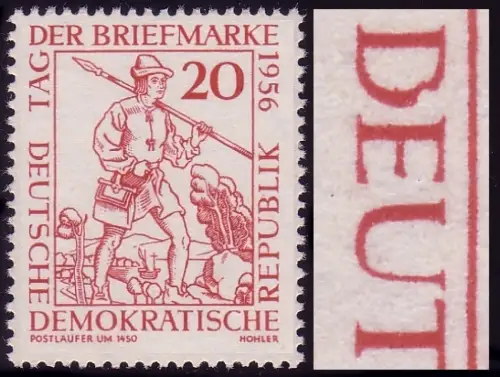 544III T.d.B. 1956 - PLF gebrochenes D in DEUTSCHE, Feld 49, postfrisch **