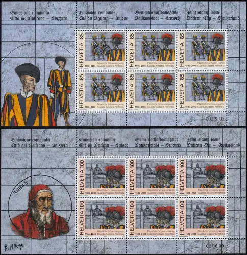 1945-1946 Päpstliche Schweizergarde, Kleinbogen-Satz postfrisch **