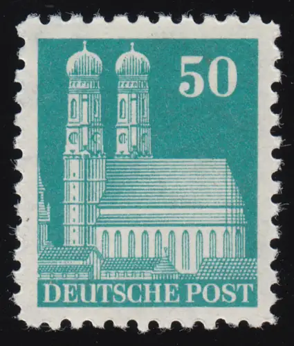 Bizone 92 WB Bauten 50 Pf., blaugrün, weit gezähnt **