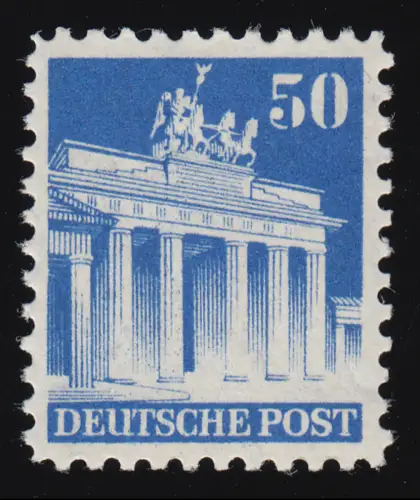 Bizone 91 XB Bauten 50 Pf., blau, weit **