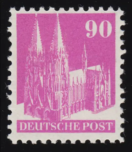 Bizone 96 I XB Bauten 90 Pf., lila, weit **