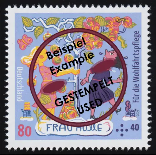 3585 Wofa Frau Holle 80 Cent, nassklebend, O gestempelt