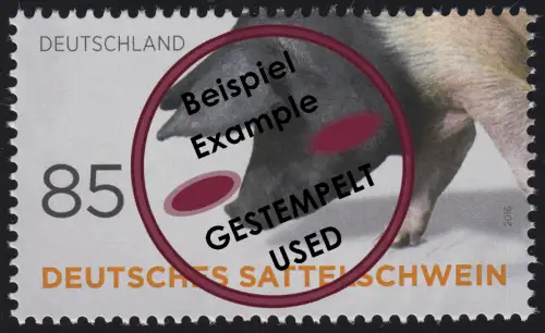 3262 Nutztierrassen: Deutsches Sattelschwein, gestempelt O