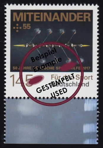 3309 Für den Sport - Rudern / Miteinander aus Markenheftchen 106, O