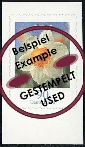 2515 Blumen 90 C SELBSTKLEBEND aus Folienblatt 1, gestempelt O