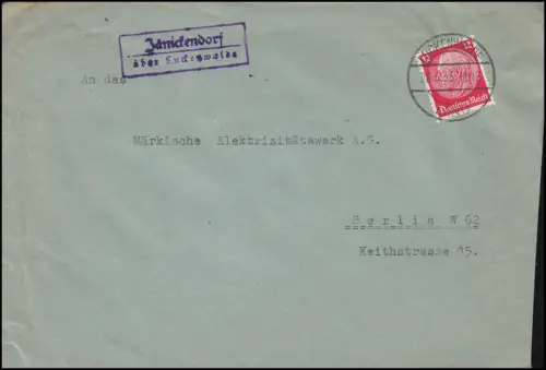 Landpost Jänickendorf über Luckenwalde Land - 28.5.1935