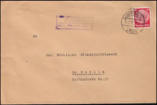 Landpost Golzow über Eberswalde 2 Land - 30.12.37