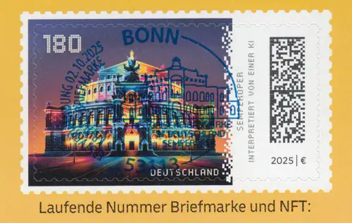 133a Markenheftchen GELB mit 3931 Semperoper Dresden, EV-O BONN 2.10.2025