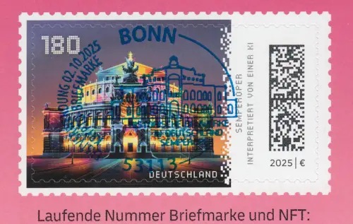 133d Markenheftchen PINK mit 3931 Semperoper Dresden, EV-O BONN 2.10.2025