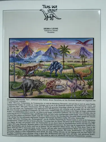 Motiv Tiere der Urzeit / Dinos - Afrika ** im Lindner-Vordruckbinder, 69 Seiten