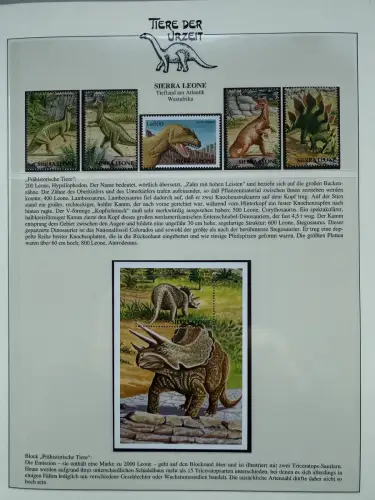 Motiv Tiere der Urzeit / Dinos - Afrika ** im Lindner-Vordruckbinder, 69 Seiten