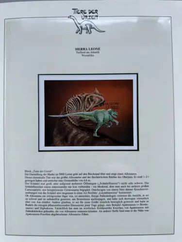 Motiv Tiere der Urzeit / Dinos - Afrika ** im Lindner-Vordruckbinder, 69 Seiten