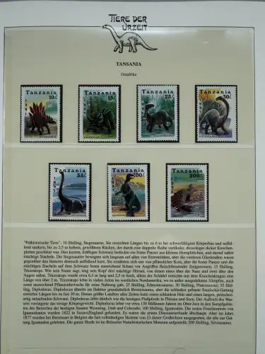 Motiv Tiere der Urzeit / Dinos - Afrika ** im Lindner-Vordruckbinder, 69 Seiten