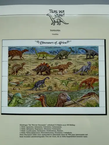 Motiv Tiere der Urzeit / Dinos - Afrika ** im Lindner-Vordruckbinder, 69 Seiten