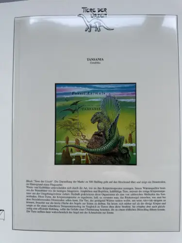 Motiv Tiere der Urzeit / Dinos - Afrika ** im Lindner-Vordruckbinder, 69 Seiten